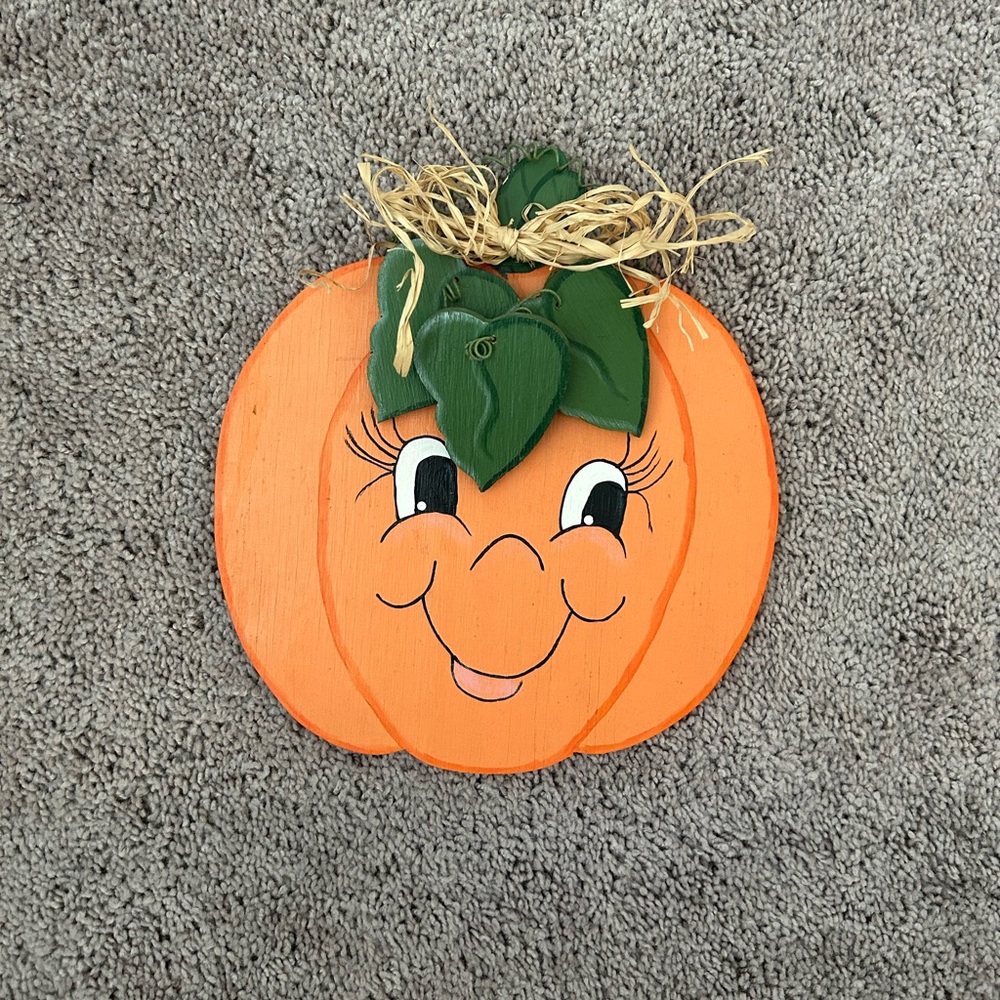 Wood Pumpkin Wall Decor - homemade